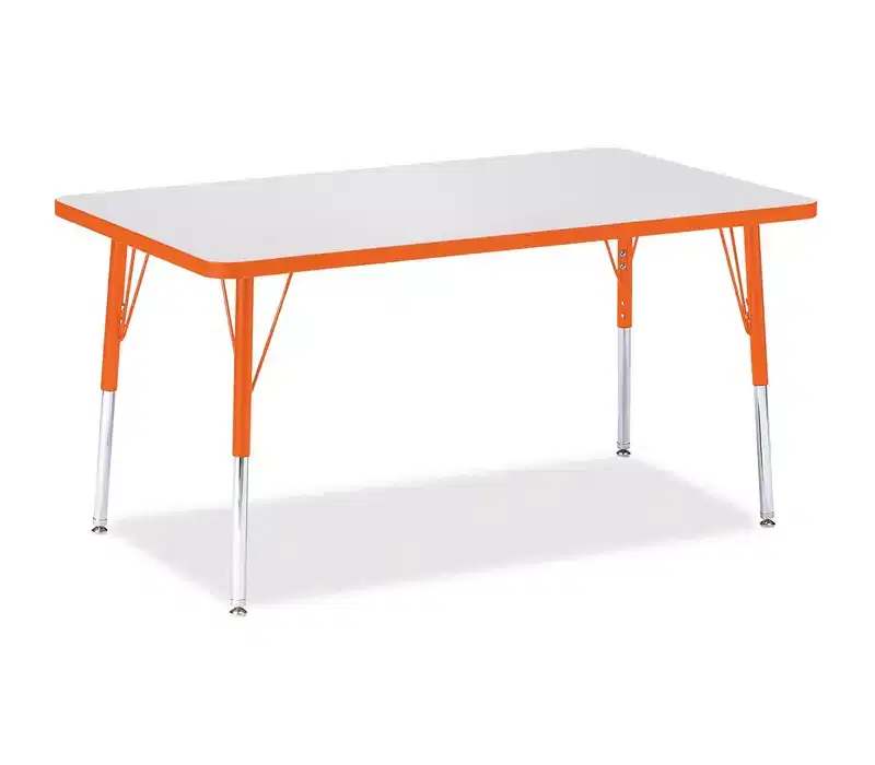 Adult Height Color Edge Rectangle Activity Table (24 x 48) in Black