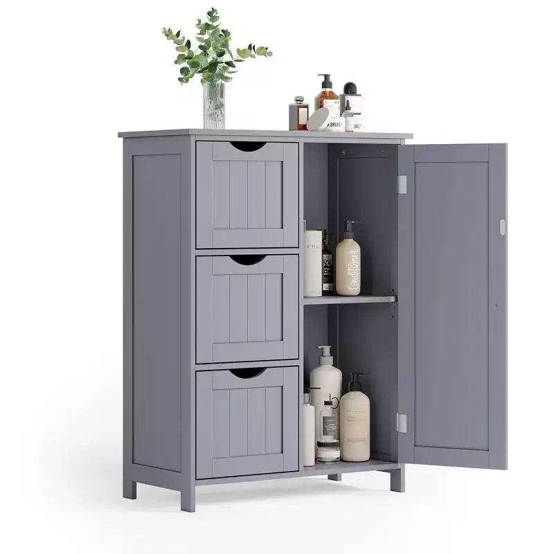 VASAGLE Bathroom Floor Storage Cabinet, Bathroom Cabinet Freestanding, with 3 Large Drawers and 1 Adjustable Shelf, 11.8 x 23.6 x 31.9 Inches