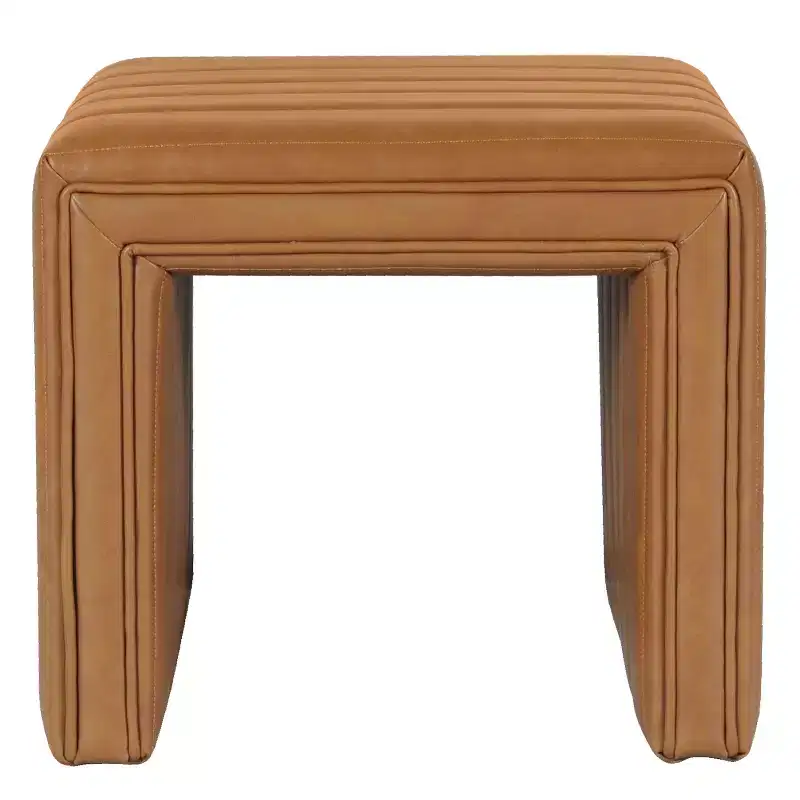 Modern Single Rectangle Top Accent Small Ottoman, Upholstered Footstool Makeup Stool for Bedroom, Living Room