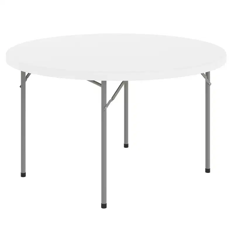 Flash Furniture 4-Foot Round Granite White Plastic Folding Table