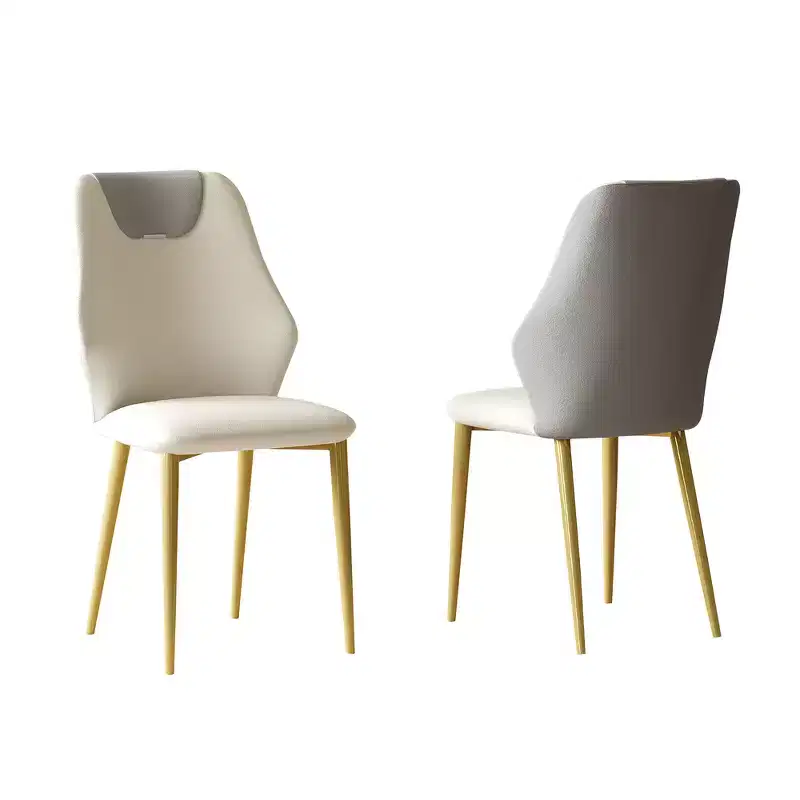 Dining Chairs with High-Quality PU Leather Seats, Gold-Plated Carbon Steel Legs & Ergonomic Backrests