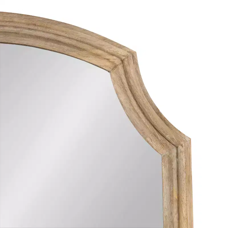 Kate & Laurel All Things Decor 23"x32" Carlow Wood Arched Mirror Natural