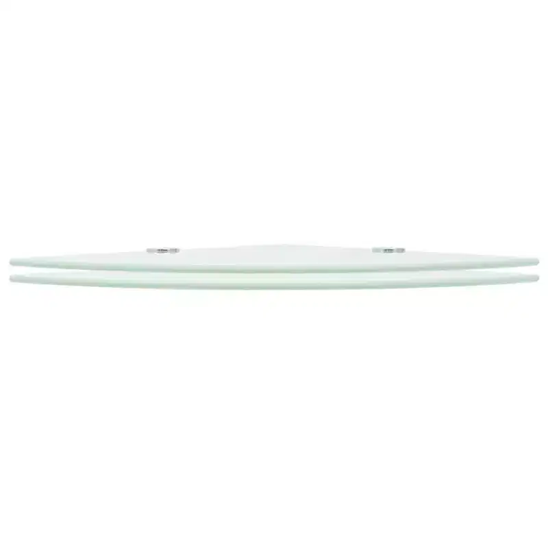 Corner Shelf 2 Piece White Tempered Glass 9.8 x 9.8 in