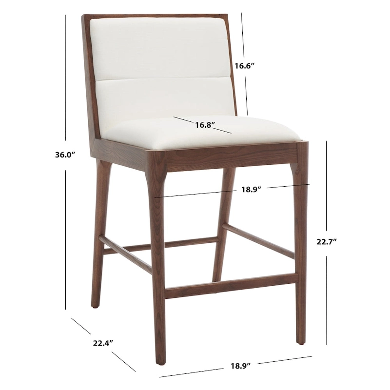 SAFAVIEH Couture Vonne Linen Counter Stool (Set of 2) - 19Wx22Dx36H