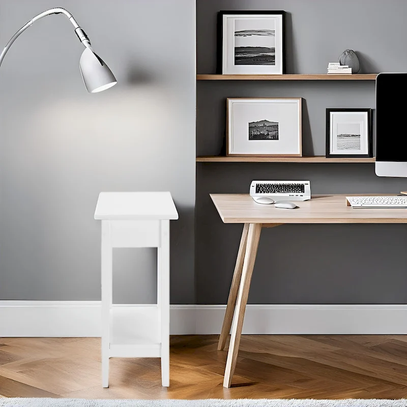 Stylish Slim End Table, Narrow Nightstand, and Skinny Bedside Table