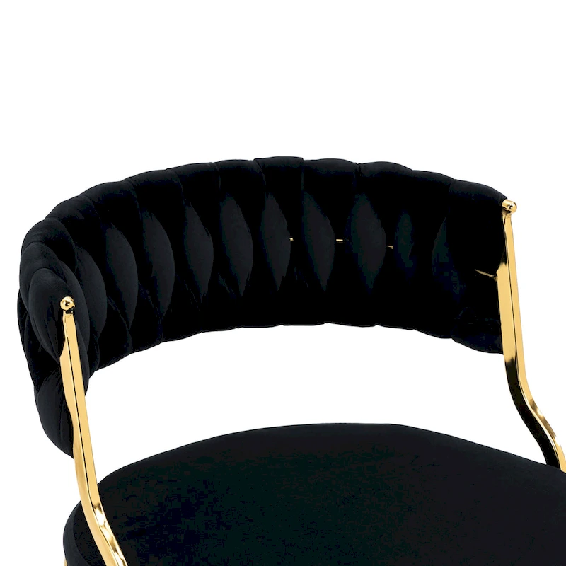 Set of 4 Velvet Dining Chair with Golden Metal Legs