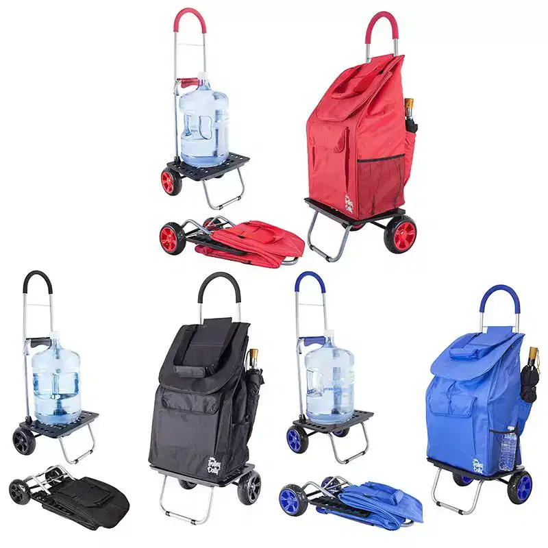 dbest products Bigger Trolley Dolly Foldable Shopping Cart for Groceries with Wheels and Removable Bag Rolling Personal Handtruck