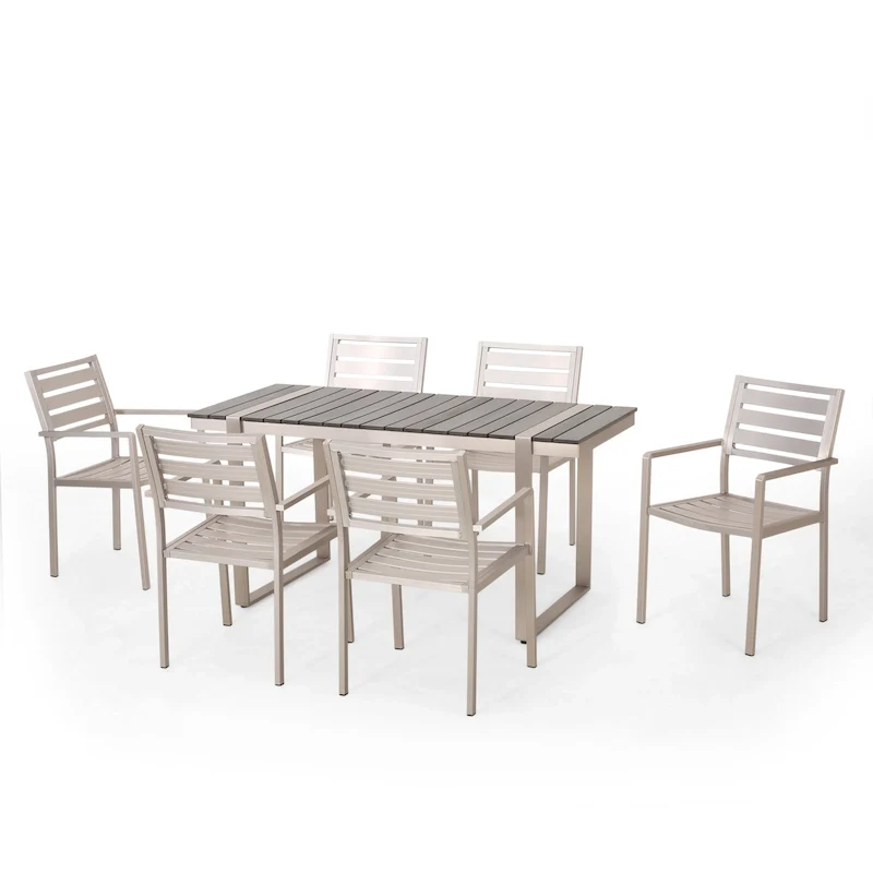 Cibola Outdoor Aluminum Outdoor 7 Piece Dining Set by Christopher Knight Home
