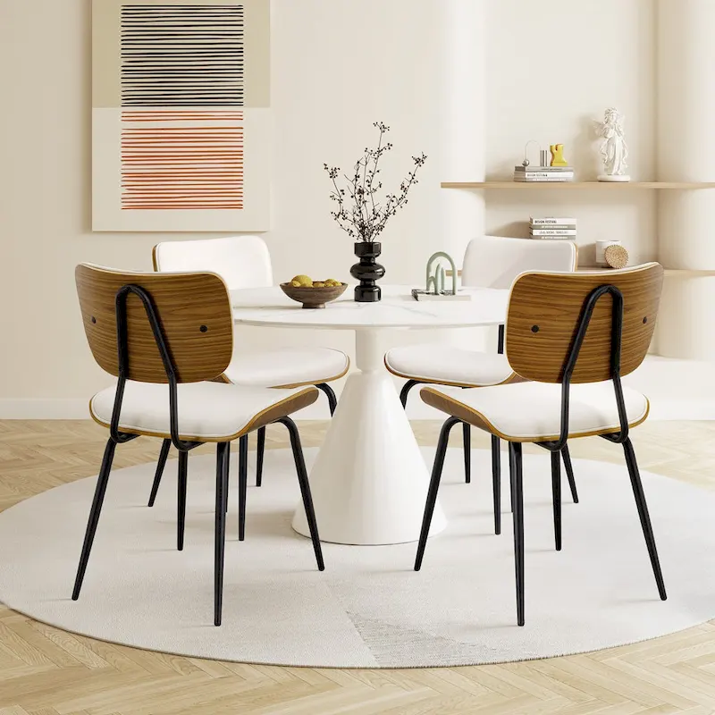 Faux Leather Upholstered Dining Chairs Set of 2/4 - 33.5 H x 17.5 W x 23 D