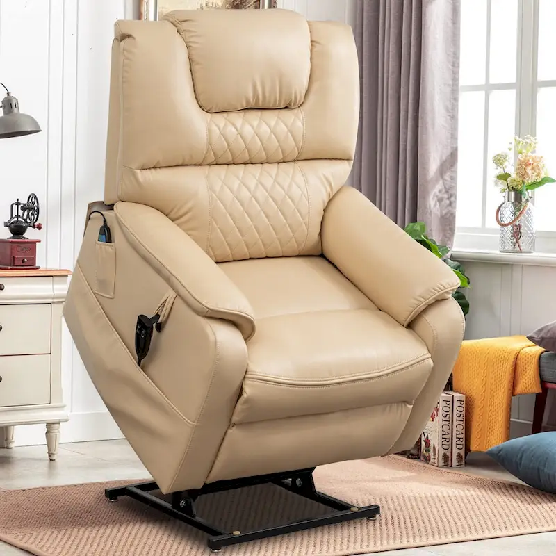 35.5W Dual Electric Power Lift Recliner,Massage&Heat,180 degrees