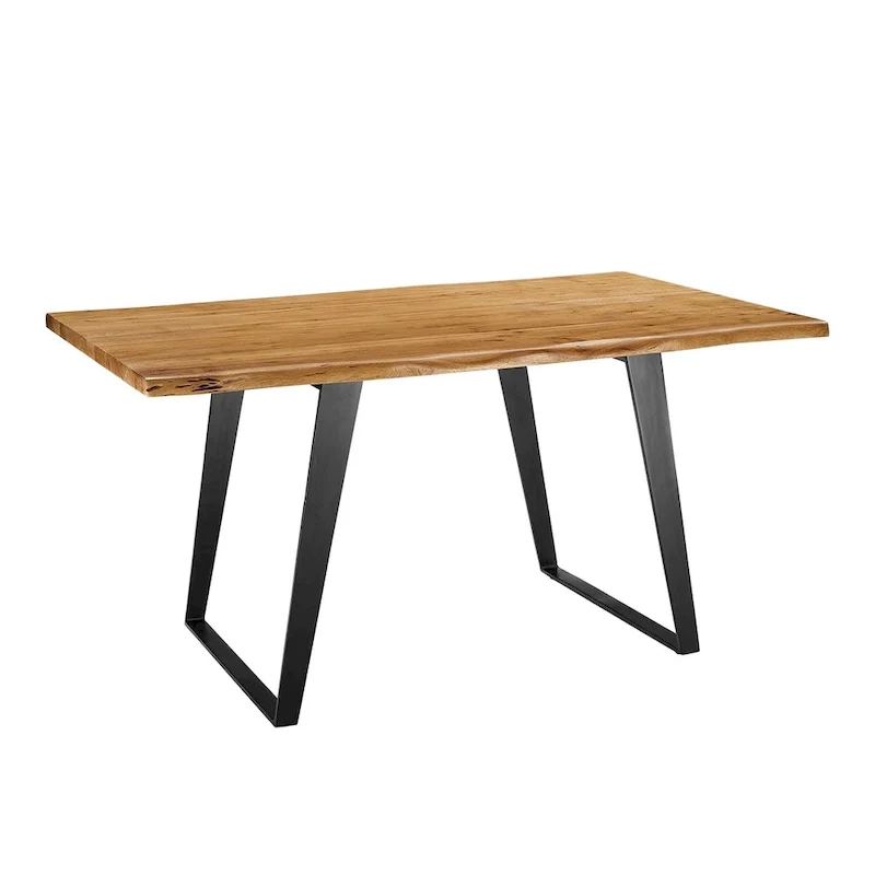 60 Live Edge Acacia Wood Dining Table - Black Natural