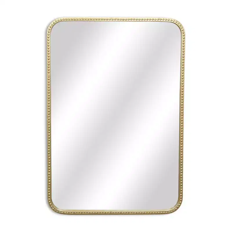 HomeRoots 32 Gold Metal Beaded Accent Mirror