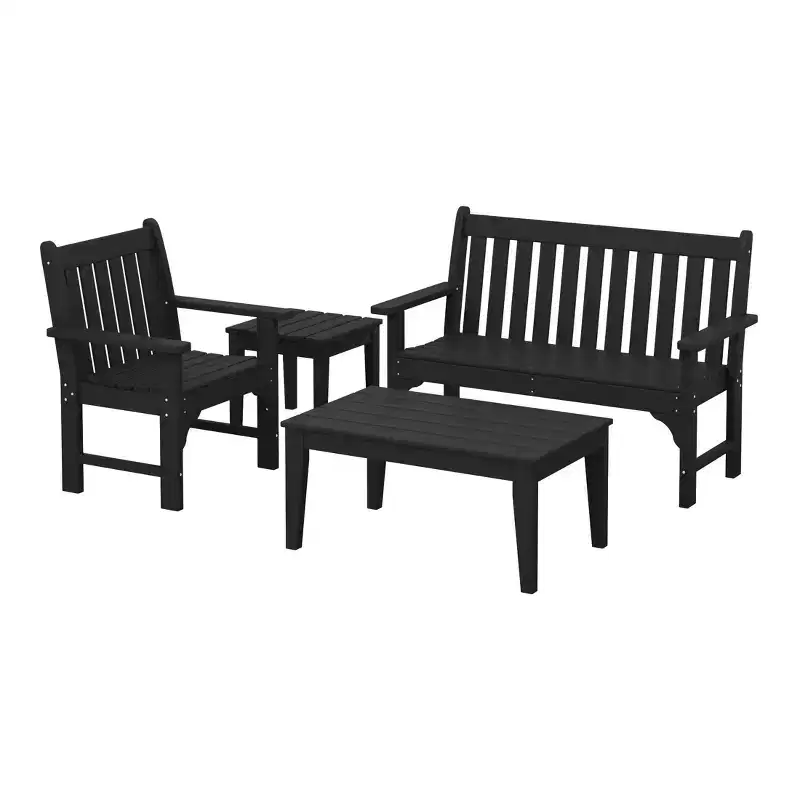 WestinTrends Malibu 4-Piece HDPE Outdoor Patio Furniture Couch Set