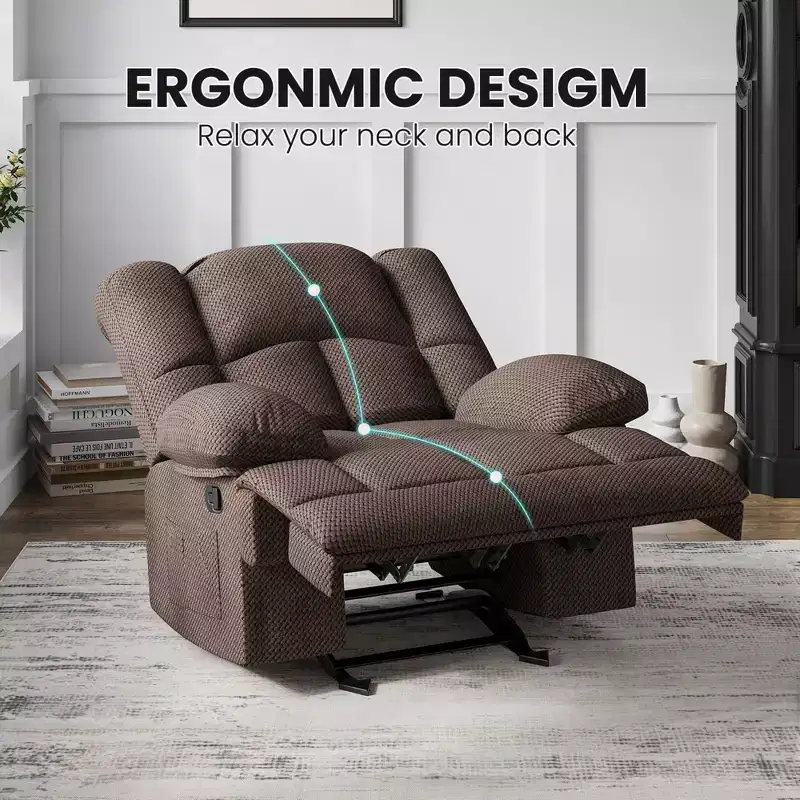 Recliner Sofa for Living Room Chair for Adults, Chocolate