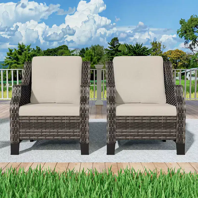UPTIOT 2-Pieces Wicker Outdoor Patio Furniture Sets
