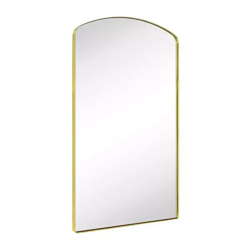 TEHOME Arched Metal Framed Wall Bathroom Vanity Mirror