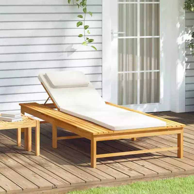 vidaXL Sun Lounger Solid Acacia wood Standard