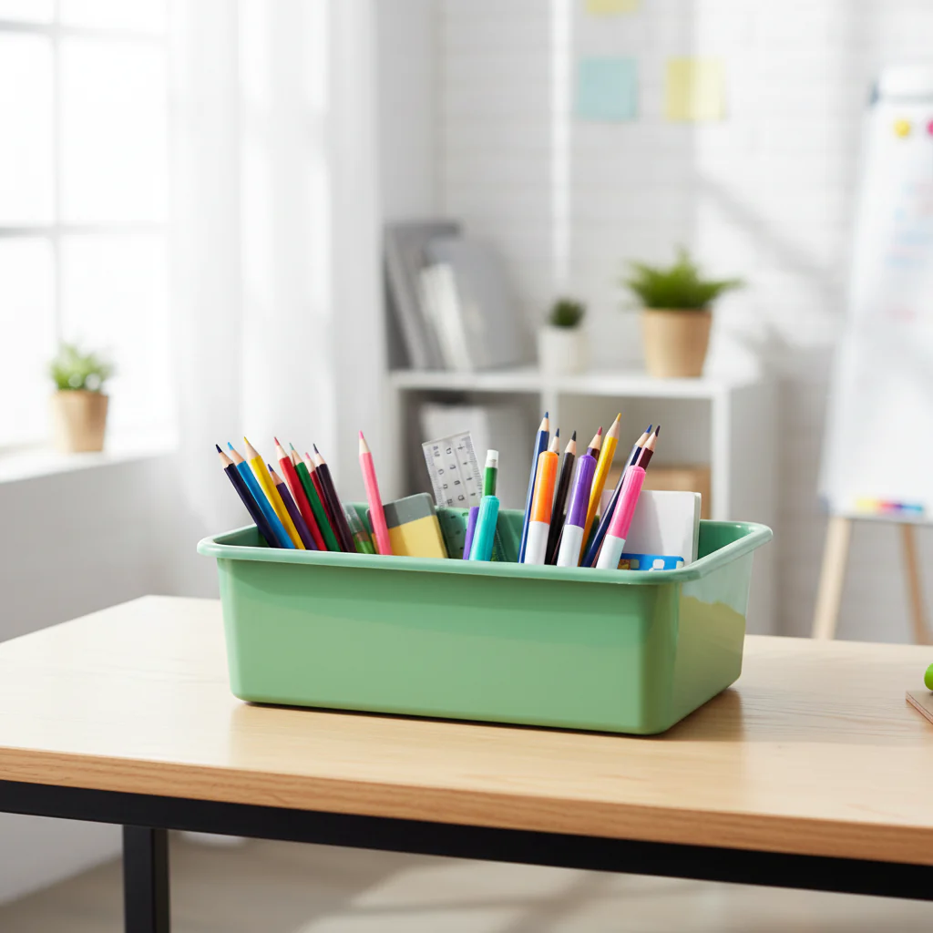 Eucalyptus Green Large Plastic Storage Bin Pack of 6