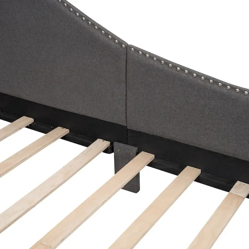 Upholstered Daybed with Guardrail and Headboard