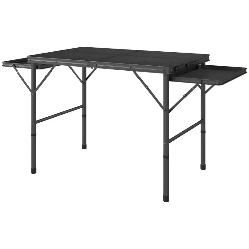 Folding Camping Table, 4.5ft Portable Table with 2 Wing Panels