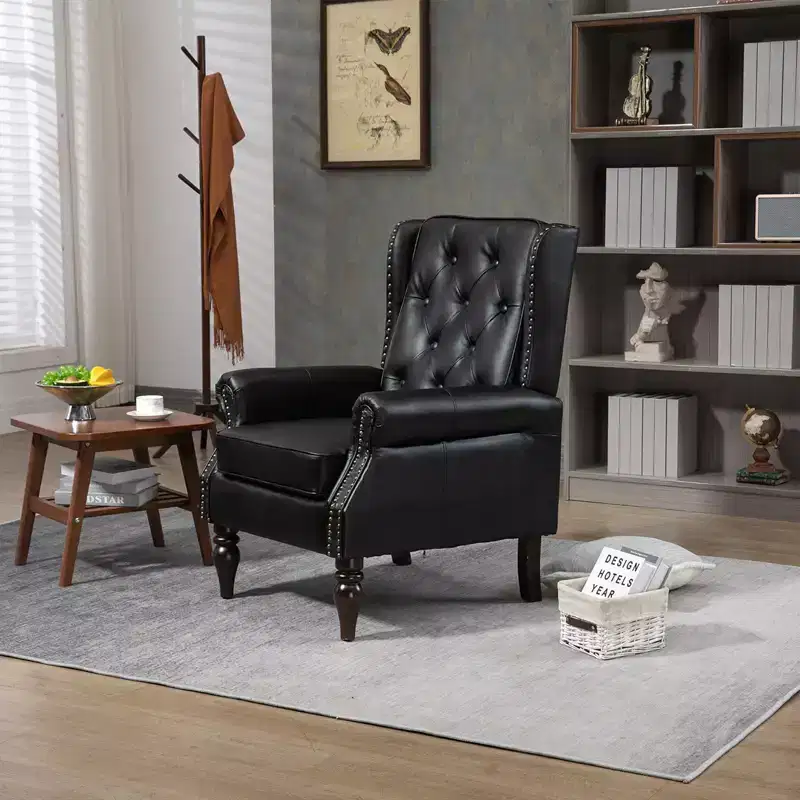 Lounge Chair, Wood Frame Armchair with Removable Cushion, Modern Accent Chair Leisure Chair Compatible with Living Room , Bedroom