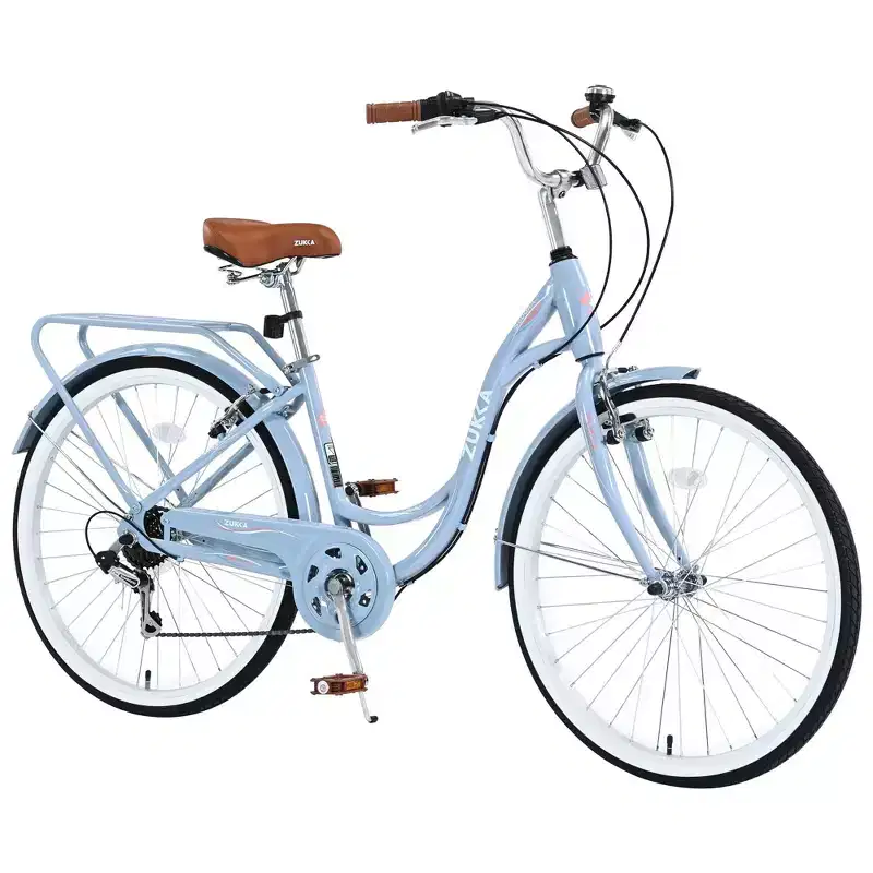 NAYSAYE 24 Beach Cruiser Bike for Women Ladies Bike 7 Speed Complete Cruiser Bikes with Dual V-Brake, Adult City Bike for Women, Men