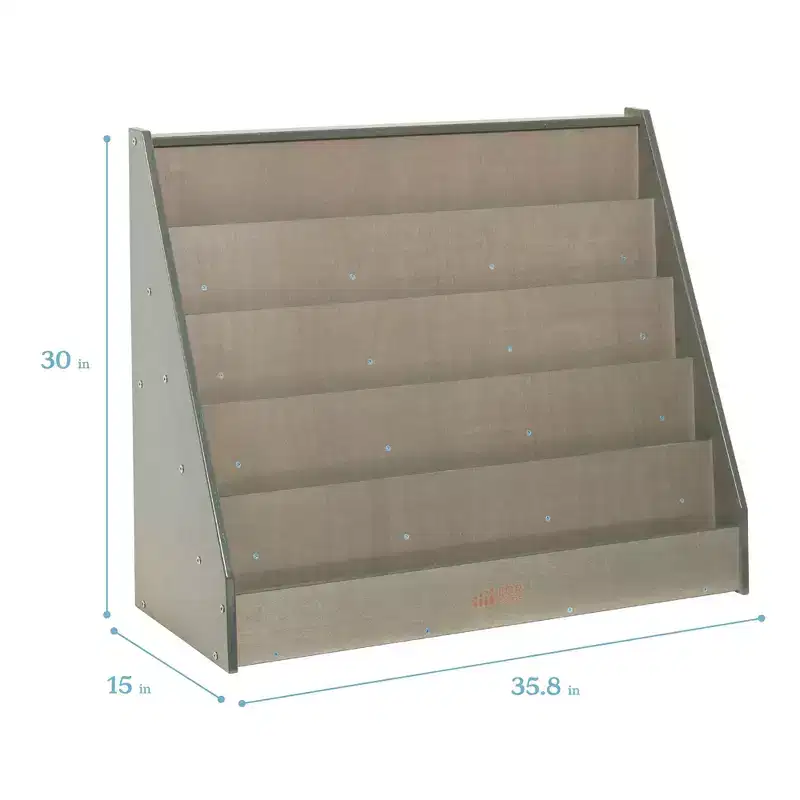 ECR4Kids Single-Sided Wooden Book Storage and Display, Montessori Bookshelf