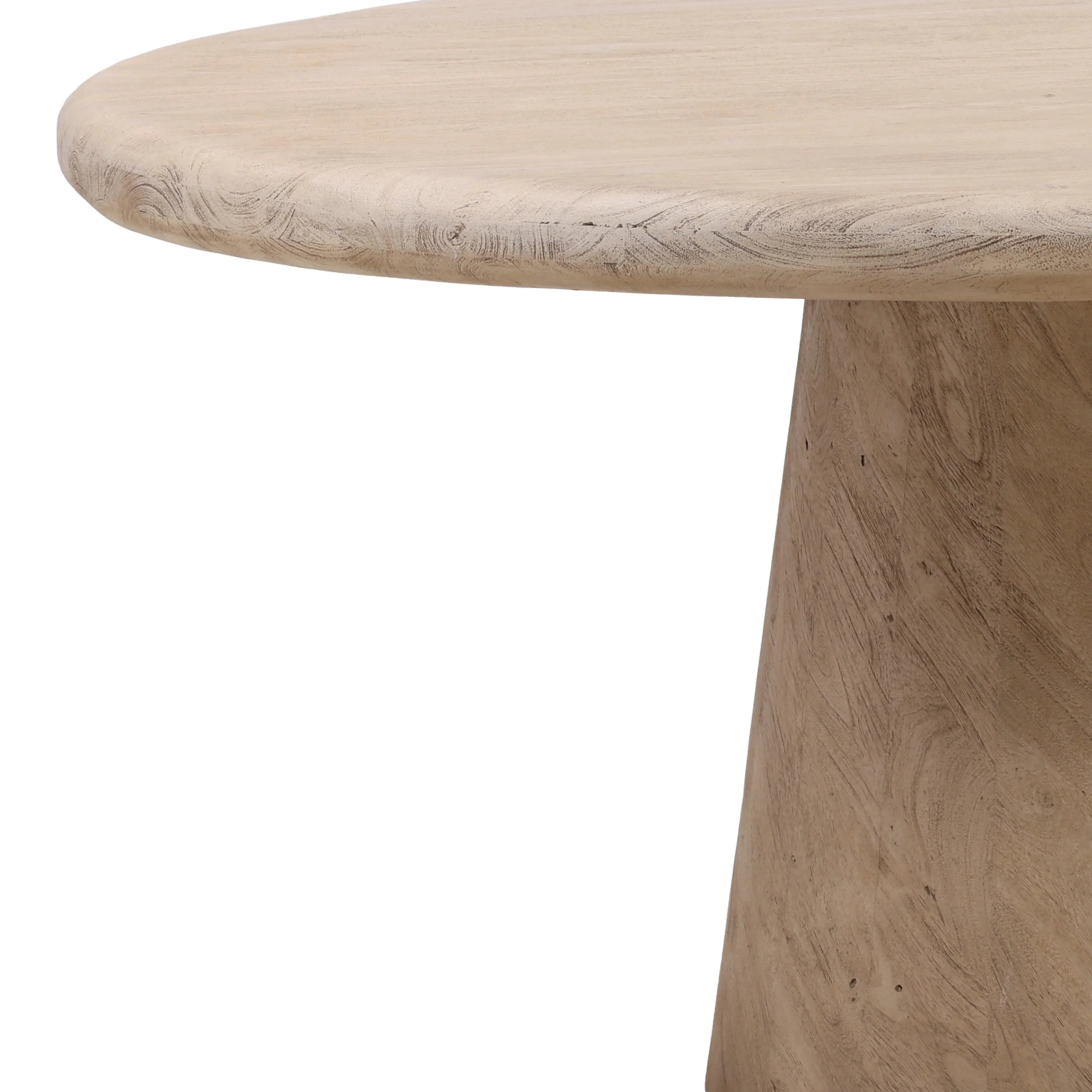 Contemporary Solid Wood Dining Table with Round Top & Sleek Pedestal Base for Dining Room