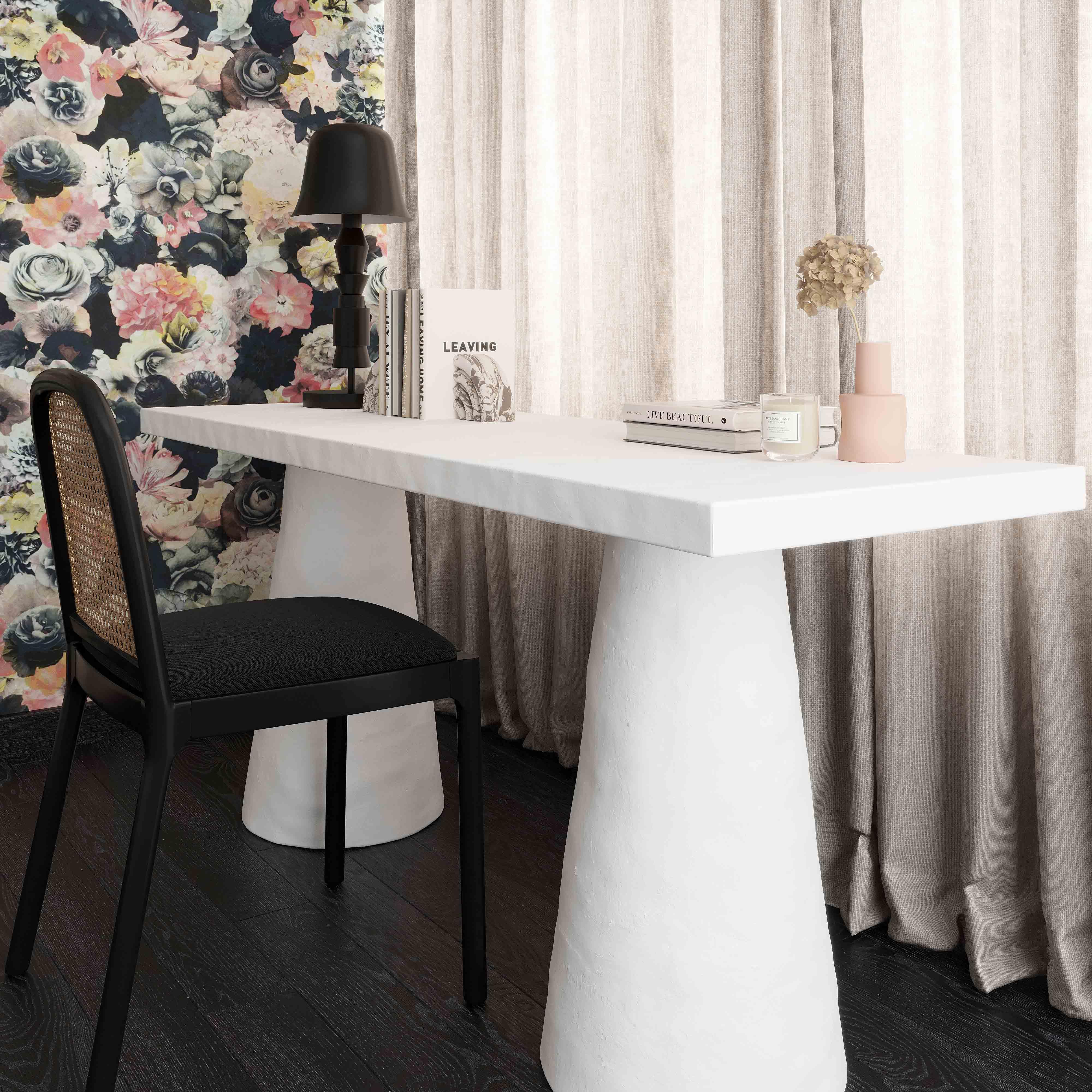 68.5 Desk in Faux Plaster