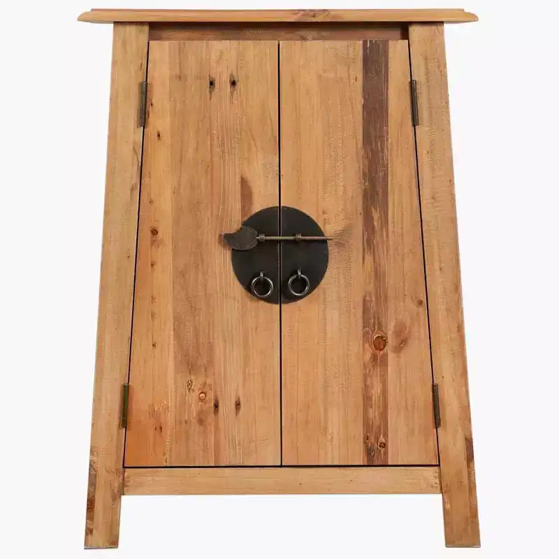 Wall Cabinet Brown Solid Pine Wood 16.5x9.1x27.6 in