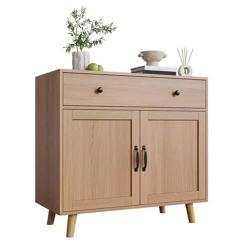 Freestanding Wooden Bookcase with Storage Cabinet, Doors & Drawers  72.4 Display Bookshelf for Living Room, Bedroom, Home Office, Kitchen