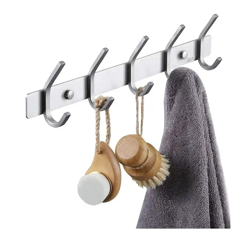 Bathroom Robe and Towel Hook Rack with 5 Hooks