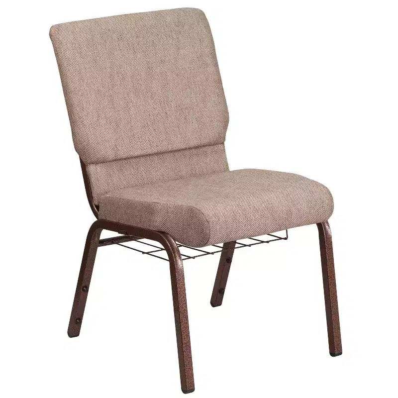 Emma and Oliver 18.5W Church/Reception Guest Chair with Communion Cup Book Rack