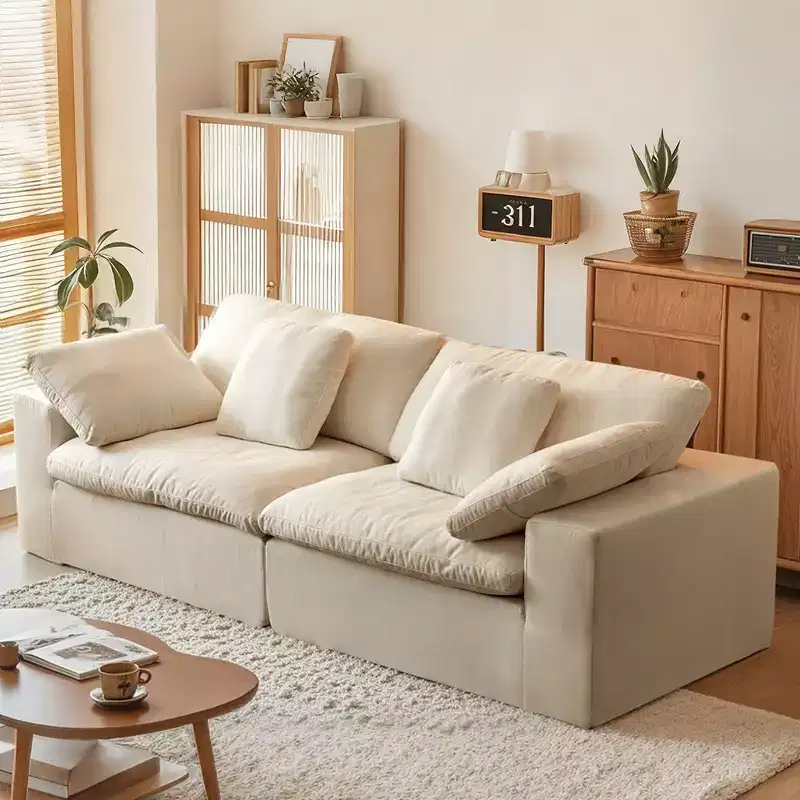 Swtroom 79 Boneless Cloud Modular Sofa, 35D High Density Foam, No Assembly Required, Compression Sofa with Wide Armrests and Pillows