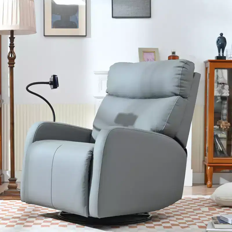 360 Swivel Recliner Nursery Rocking Chair Rocker Glider Single Sofa Accent Chair Leisure Lounge Chair with Phone Holder