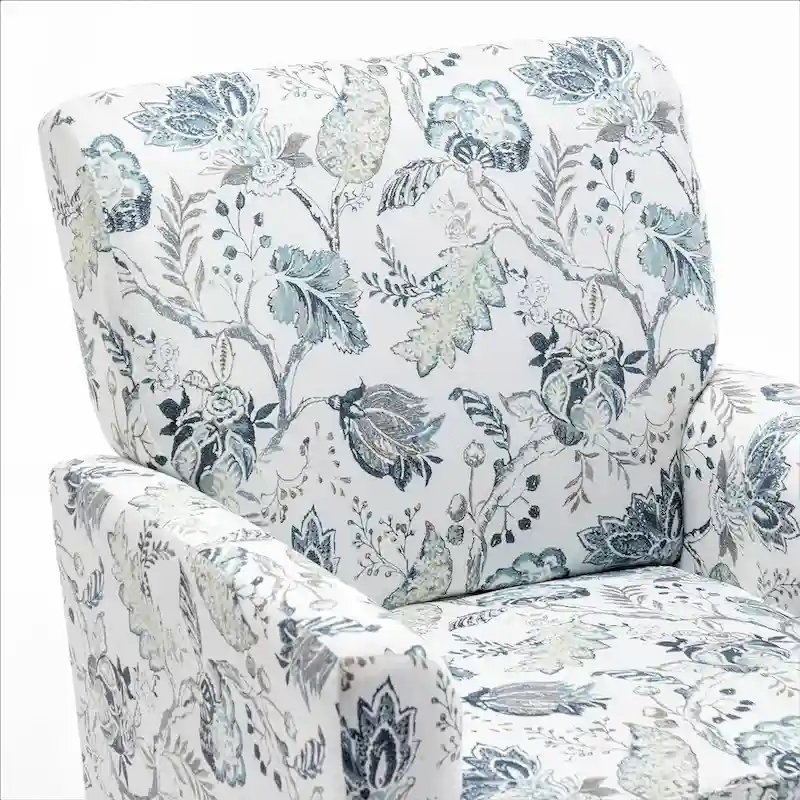 Modern Accent Armchair with Birch Wood Frame and Microfiber Upholstery