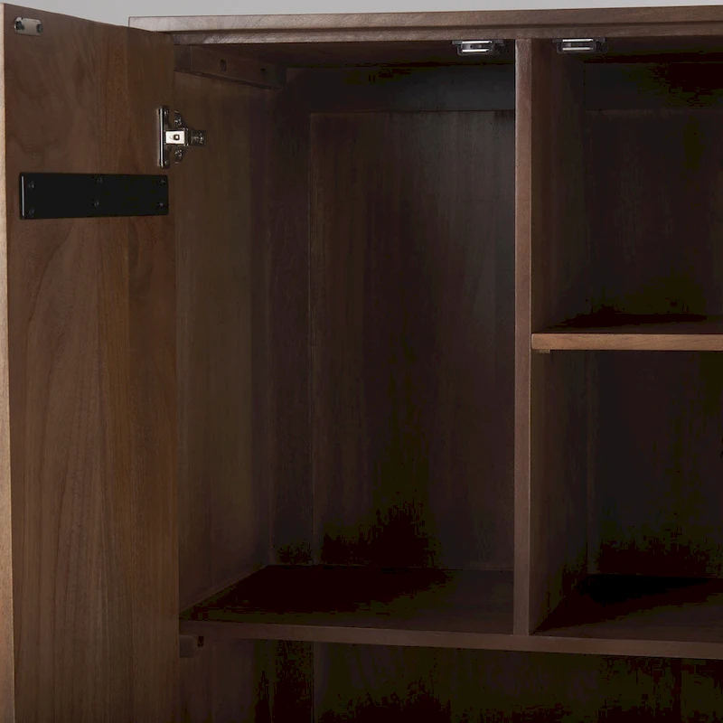 Astrid Medium Brown Solid Wood Armoire Cabinet - 38.8L x 19.8W x 68.5H