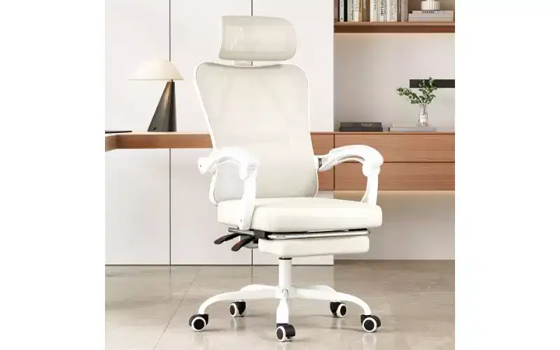Ergonomic High-Back Mesh Office Chair with Footrest, Headrest & Adjustable Lumbar Support, 350 lbs