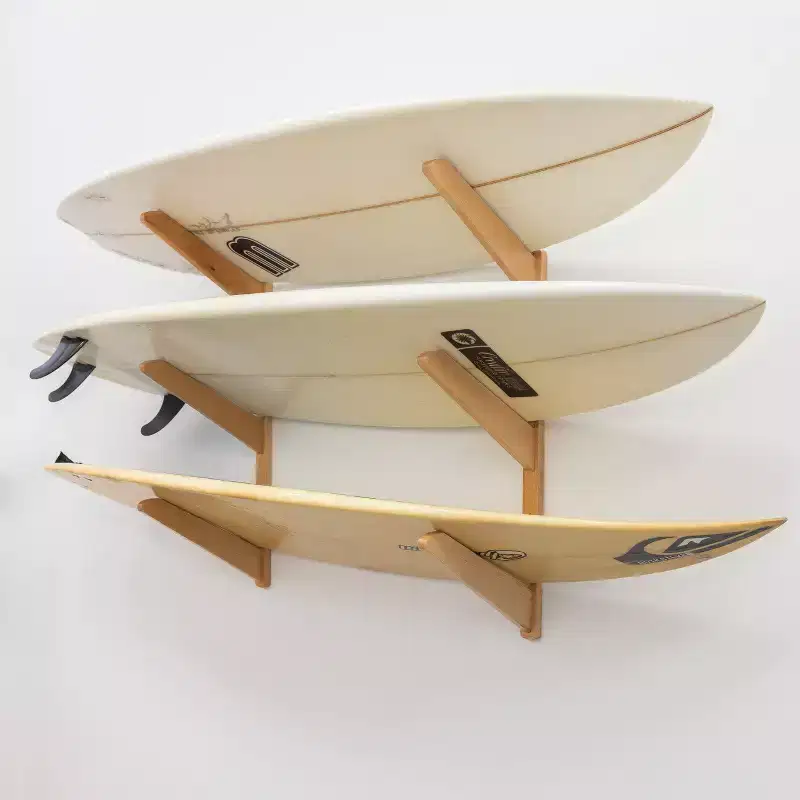 StoreYourBoard TidyTimber Surfboard Storage Wood Rack | Holds 3 Surfboards