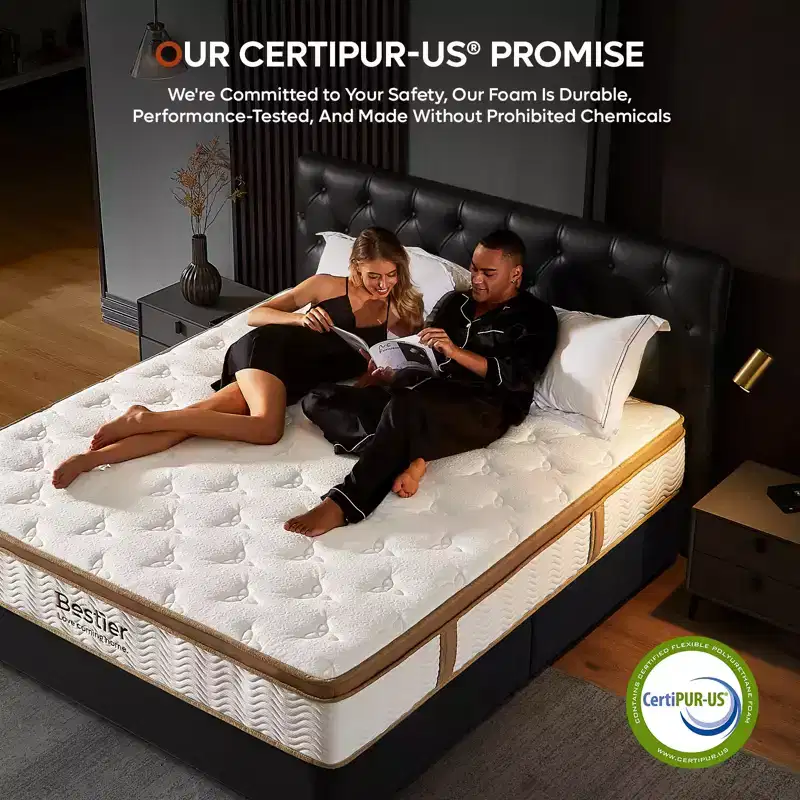 10 Twin Mattress, Hybrid Spring Memory Foam Mattress in a Box, Cooling Medium Firm Bed Mattress, Pressure Relief