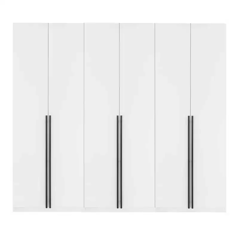 Manhattan Comfort Set of 3 Lee 2 Door and 4 Shelf Wardrobe Closets