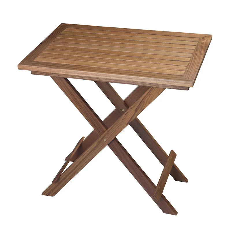 Solid Teak Folding Slat Table | No Assembly Required