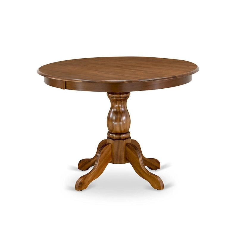 East West Furniture 5 Piece Dinette Set- a Round Dining Table and 4 Parson Dining Chairs, (Finish & Upholstered Option)