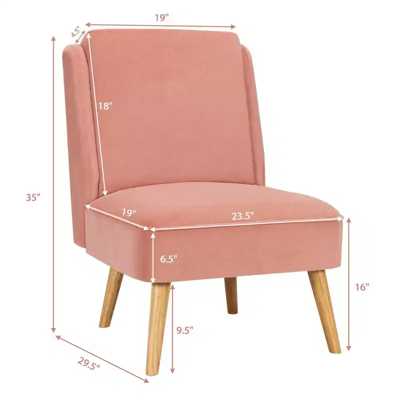 Velvet Accent Chair Single Sofa Chair Leisure Chair with Wood Frame