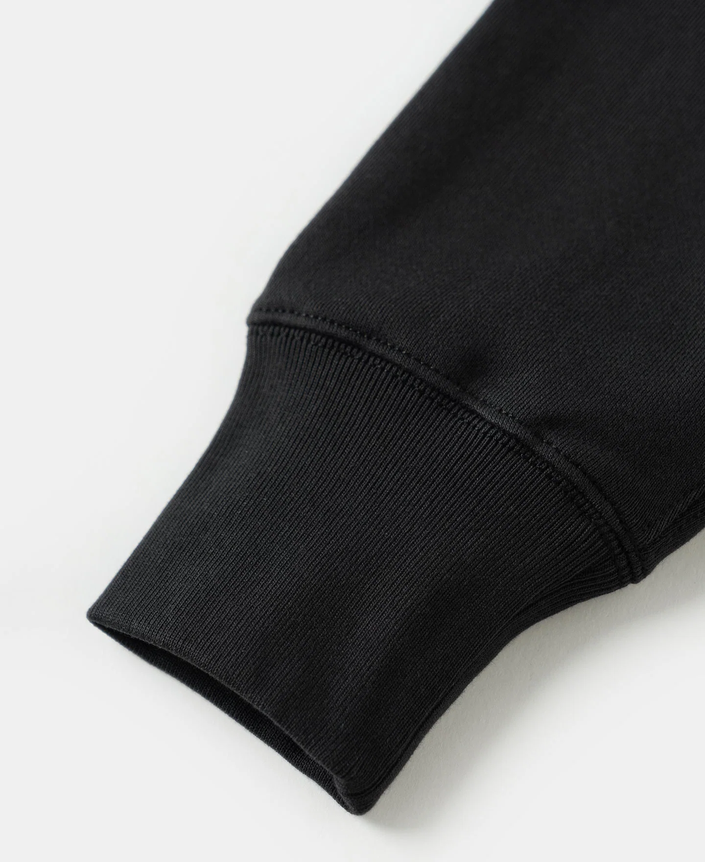 1940s Plain Set-in Crewneck Sweatshirt - Black