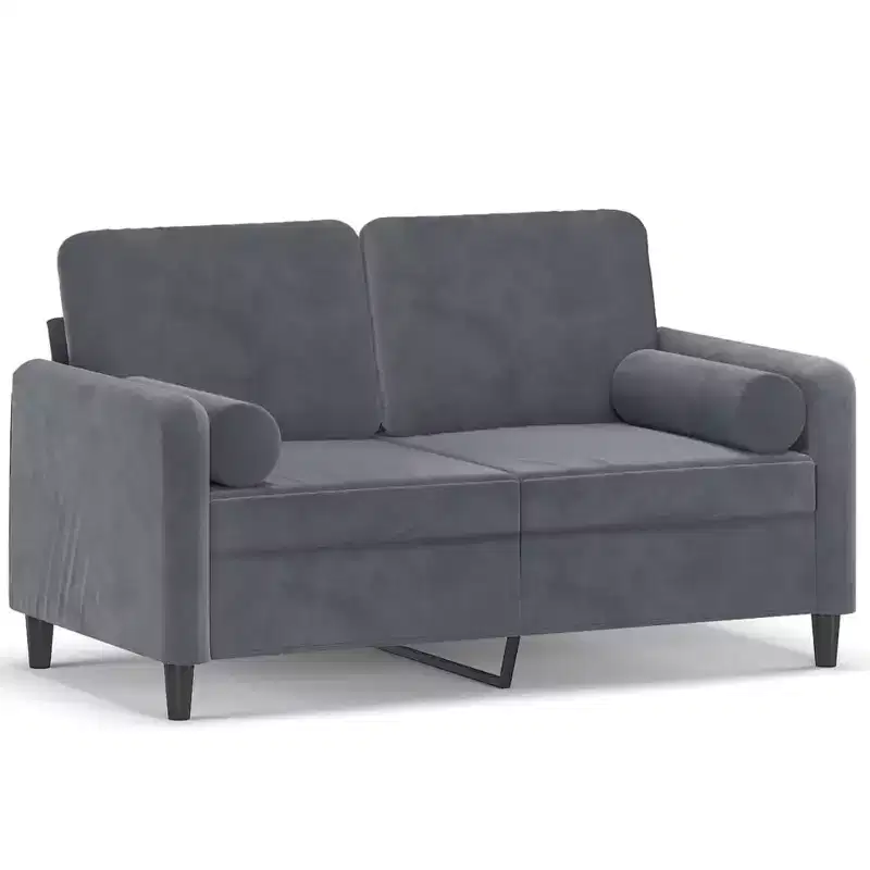 2-Seat Upholstered Sofa, Dark Grey
