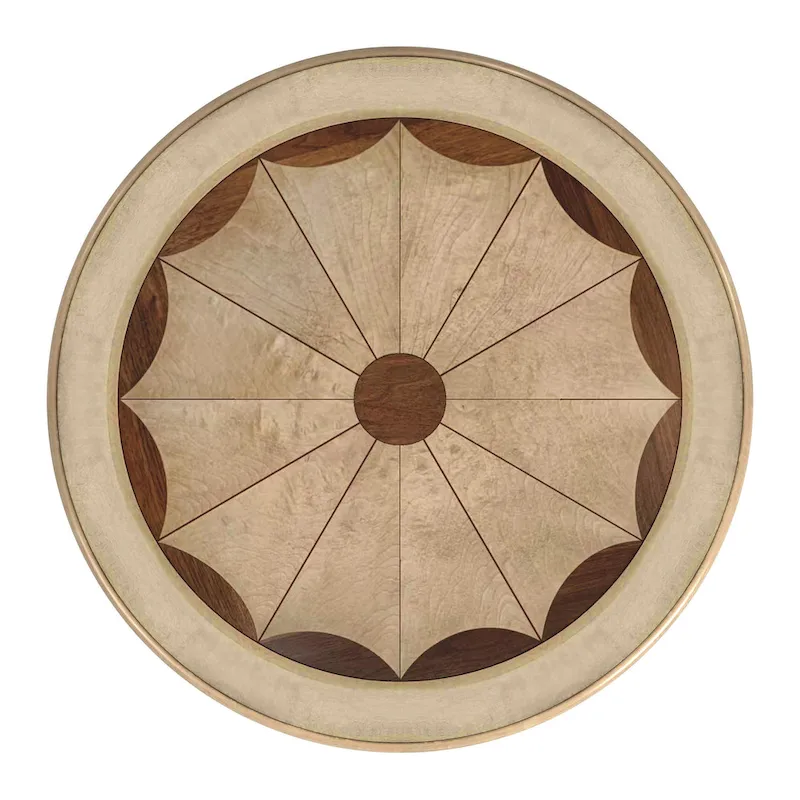 Traditional Round Wooden Pedestal Table in Cherry Finish - Dark Brown