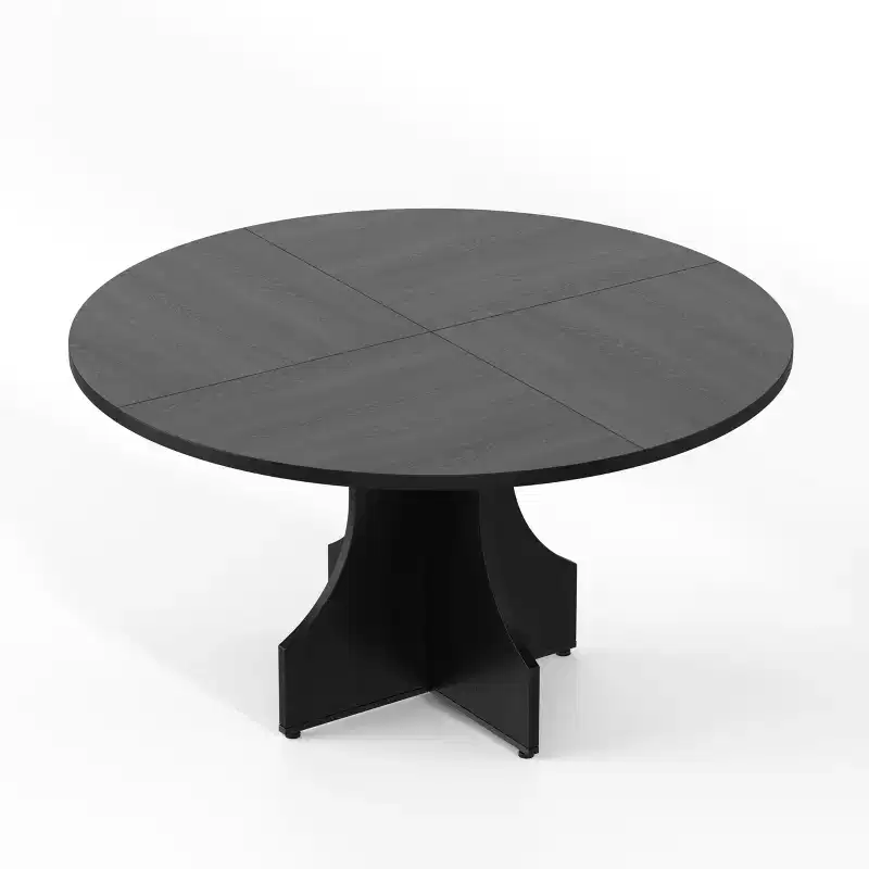 47 Farmhouse Round Dining Table for 46, Rustic Wooden Circle Kitchen Table with Pedestal Base for Apartment & Small Dining Room