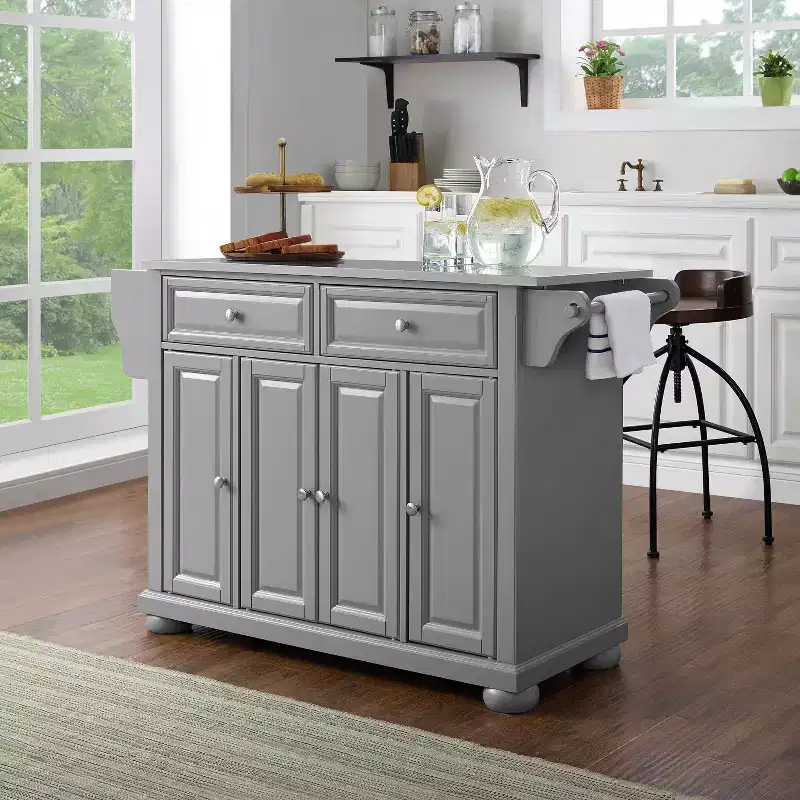 Stainless Steel Top Kitchen Island Cart with Storage
