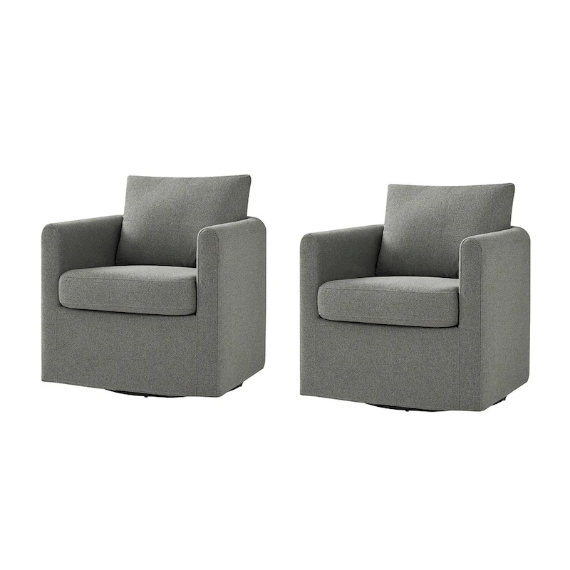 Erkenbald Modern 360-Degree Swivel Chair with Removable Slipcover Set of 2 by HULALA HOME
